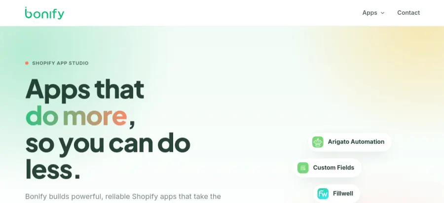 Bonify website preview