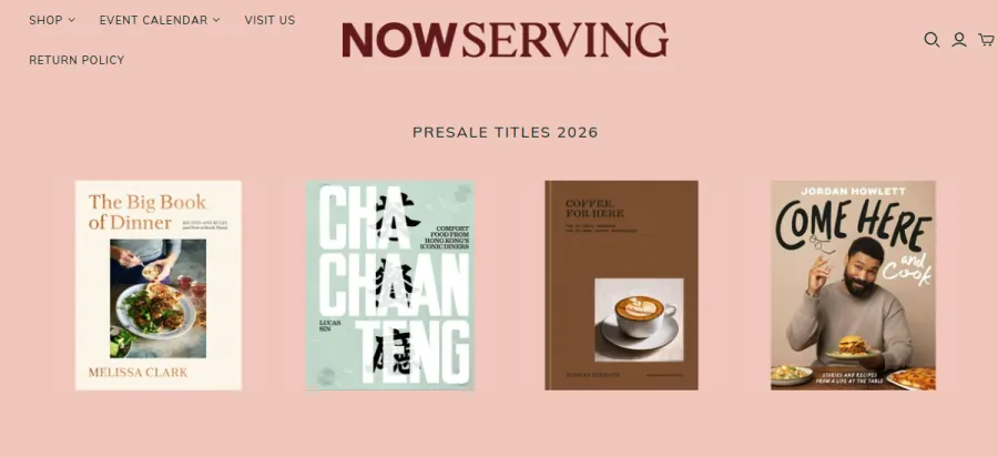 Now Serving website preview