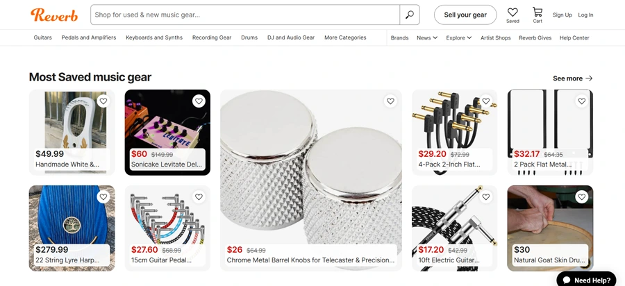 Reverb website preview
