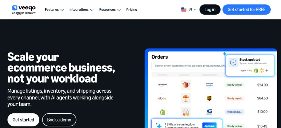 Veeqo website preview